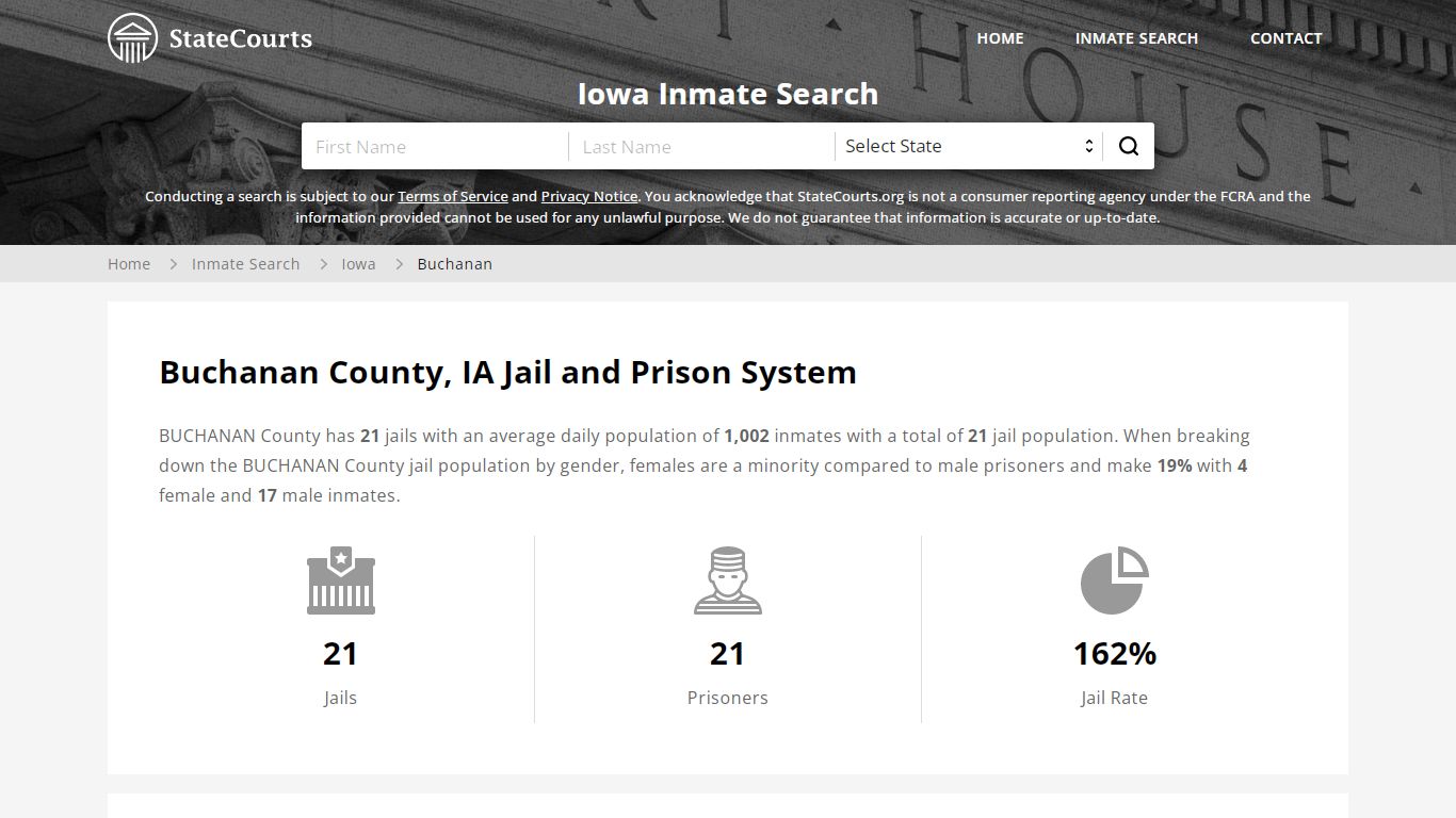Buchanan County, IA Inmate Search - StateCourts
